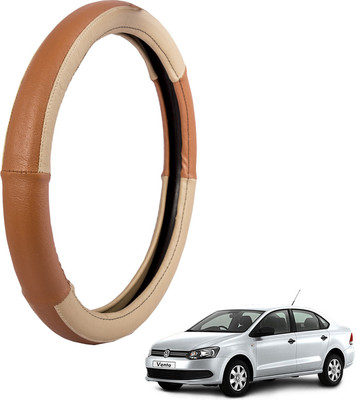 

Autofy Steering Cover For Volkswagen Vento(Cream, Leather)