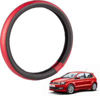 

Autofy Steering Cover For Volkswagen Polo(Black, Leather)