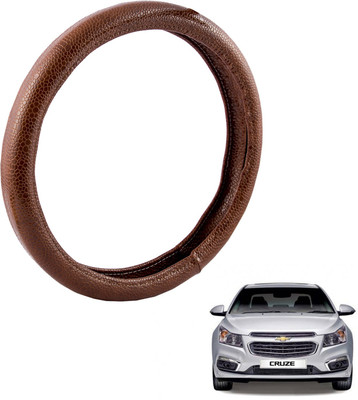 

Autofy Steering Cover For Chevrolet Cruze(Brown, Leather)