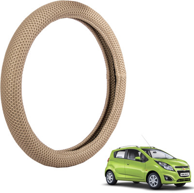 

Autofy Steering Cover For Chevrolet Beat(Light Brown, Fabric)