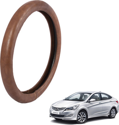 

Autofy Steering Cover For Hyundai Verna Fluidic(Brown, Leather)