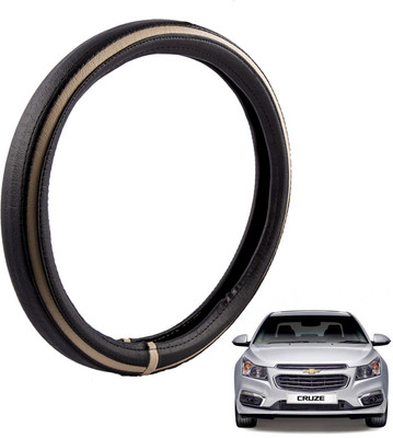 

Autofy Steering Cover For Chevrolet Cruze(Black, Leather)