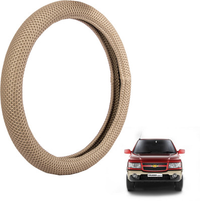 

Autofy Steering Cover For Chevrolet Tavera(Light Brown, Fabric)