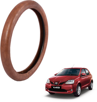 

Autofy Steering Cover For Toyota Etios Liva(Brown, Leather)