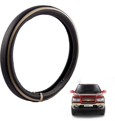 

Autofy Steering Cover For Chevrolet Tavera(Black, Leather)