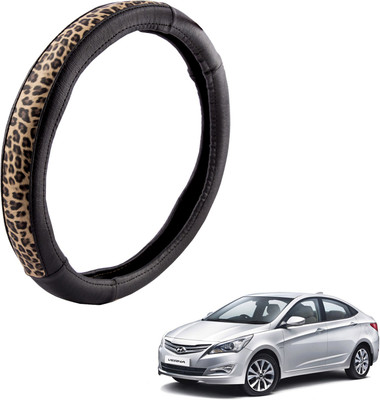 

Autofy Steering Cover For Hyundai Verna Fluidic(Black, Leather)