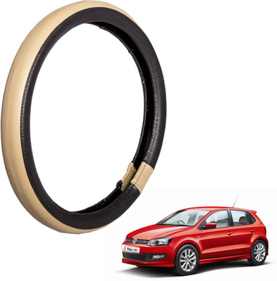 

Autofy Steering Cover For Volkswagen Polo(Black, Leather)