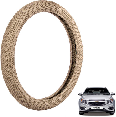 

Autofy Steering Cover For Chevrolet Cruze(Light Brown, Fabric)