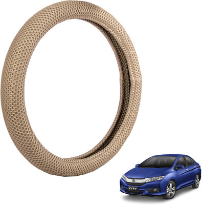 

Autofy Steering Cover For Honda New City(Light Brown, Fabric)