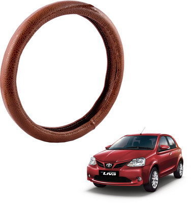 

Autofy Steering Cover For Toyota Etios Liva(Brown, Leather)