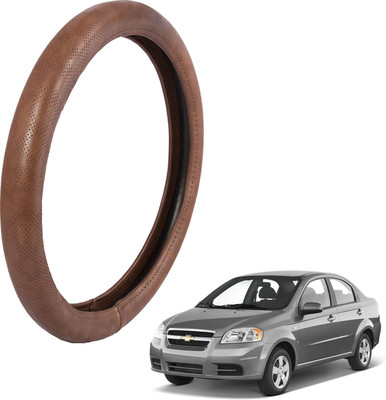 Autofy Steering Cover For Chevrolet Sail(Brown, Leather)