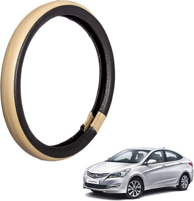 

Autofy Steering Cover For Hyundai Verna Fluidic(Black, Leather)
