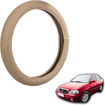 Autofy Steering Cover For Maruti Esteem(Light Brown, Fabric)