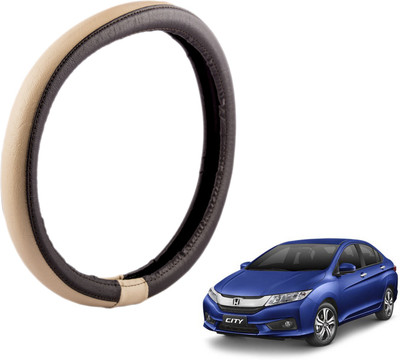 

Autofy Steering Cover For Honda New City(Brown, Leather)