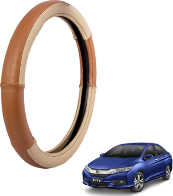 

Autofy Steering Cover For Honda New City(Cream, Leather)