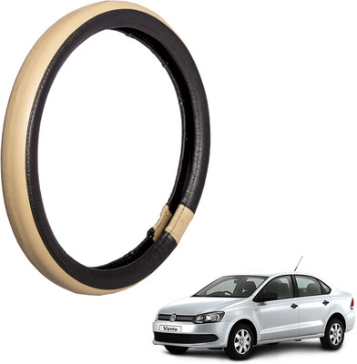 

Autofy Steering Cover For Volkswagen Vento(Black, Leather)