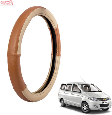 

Autofy Steering Cover For Chevrolet Enjoy(Cream, Leather)