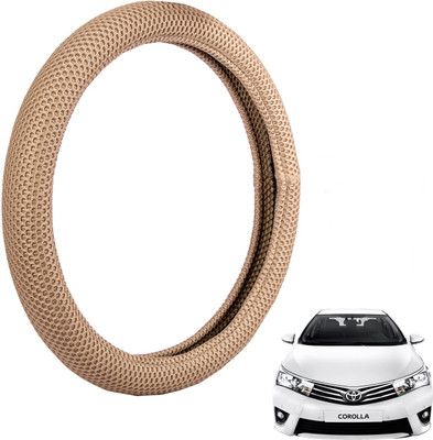 

Autofy Steering Cover For Toyota Corolla(Light Brown, Fabric)