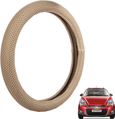 

Autofy Steering Cover For Chevrolet Spark(Light Brown, Fabric)