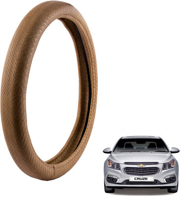 Autofy Steering Cover For Chevrolet Cruze(Tan, Leather)