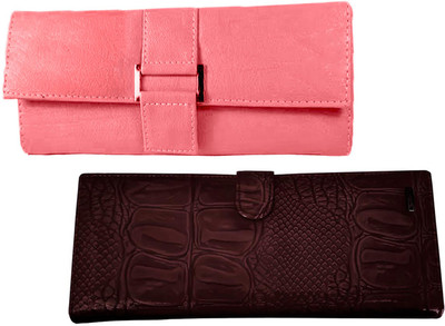 

Lady bar Casual Pink, Brown Clutch, Brown;pink