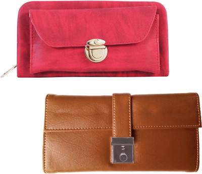 Lady bar Casual Red, Tan Clutch