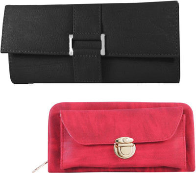 

Lady bar Casual Black, Red Clutch