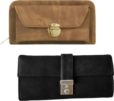 Lady bar Casual Brown, Black Clutch, Black;brown