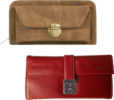 

Lady bar Casual Brown, Red Clutch