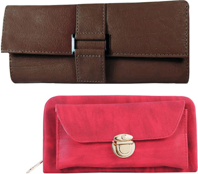 

Lady bar Casual Brown, Red Clutch