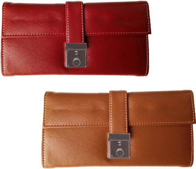 

Lady bar Casual Red, Tan Clutch