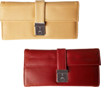 

Lady bar Casual Beige, Red Clutch
