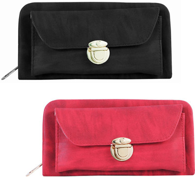 

Lady bar Casual Black, Red Clutch