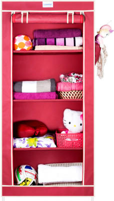 

CbeeSo Carbon Steel Collapsible Wardrobe(Finish Color - Maroon)