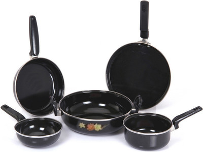 

Speed Induction Bottom Cookware Set(Aluminium, 5 - Piece), Black