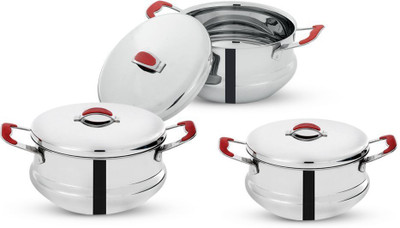

Pigeon Induction Bottom Cookware Set(Stainless Steel, 3 - Piece), Silver