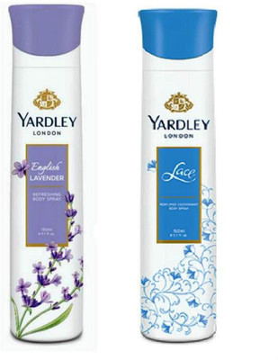 

Yardley London English Lavender and Lace Combo Pack 2 Deodorant Spray - For Women(150 ml, Pack of 2)