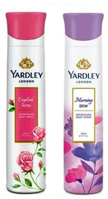 

Yardley London English Rose and Morning Dew Combo Pack 2 Deodorant Spray - For Men(150 ml, Pack of 2)