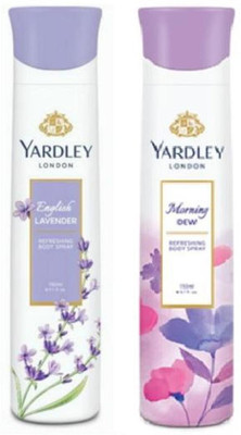 

Yardley London English Lavender and Morning Dew Combo Pack 2 Deodorant Spray - For Women(150 ml, Pack of 2)