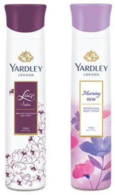 

Yardley London Lace and Red Rose Combo Pack 2 Deodorant Spray - For Women(150 ml, Pack of 2)
