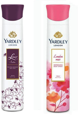 

Yardley London Lace Satin and Mist Combo Pack 2 Deodorant Spray - For Women(150 ml, Pack of 2)
