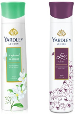 

Yardley London Jasmine and Lace Satin Combo Pack 2 Deodorant Spray - For Women(150 ml, Pack of 2)
