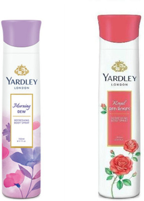 

Yardley London Morning Dew and Red Rose Combo Pack 2 Deodorant Spray - For Women(150 ml, Pack of 2)