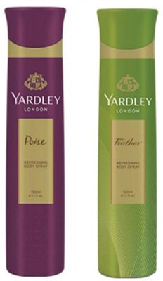 

Yardley London Poise and Feather Combo Pack 2 Deodorant Spray - For Women(150 ml, Pack of 2)