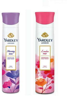 

Yardley London Morning Dew and Mist Combo Pack 2 Deodorant Spray - For Women(150 ml, Pack of 2)