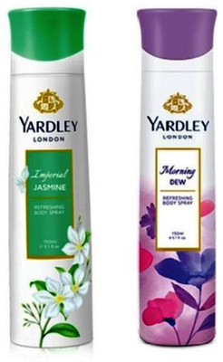 

Yardley London Jasmine and Morning Dew Combo Pack 2 Deodorant Spray - For Women(150 ml, Pack of 2)