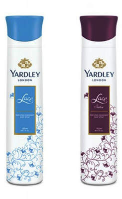Yardley London Lace and Lace Satin Combo Pack 2 Deodorant Spray - For Women(150 ml, Pack of 2)