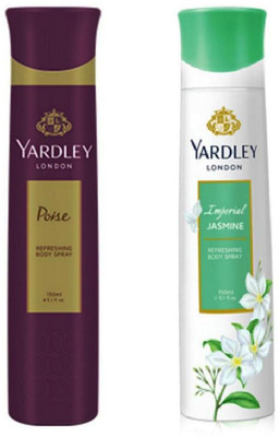 

Yardley London Poise and Jasmine Combo Pack 2 Deodorant Spray - For Women(150 ml, Pack of 2)