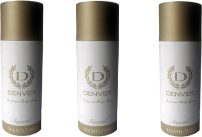 

Denver Denver Hamilton Imperial Deodorant Body Spray 165ML Each Combo (Pack of 3) Body Spray - For Men & Women(495 ml, Pack of 3)