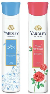 

Yardley London Lace and Red Rose Combo Pack 2 Deodorant Spray - For Women(300 ml, Pack of 2)